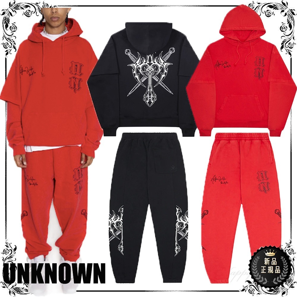 【UNKNOWN】パーカー&パンツ セットアップ 2色 / 送料無料 【UNKNOWN】パーカー&パンツ セットアップ 2色 / 送料無料