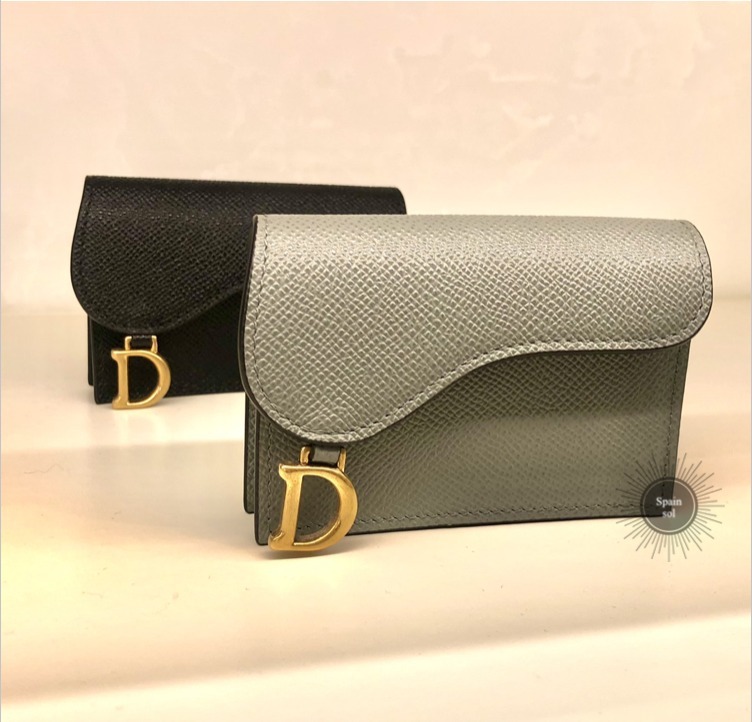 dior サドル 折り財布 グレインドカーフスキン-