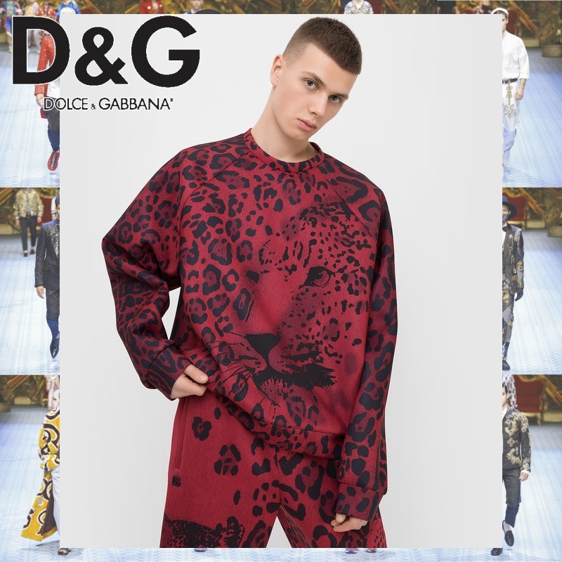 Dolce & Gabbana レオパード スウェットシャツ レッド