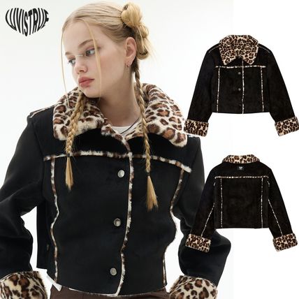 LUV IS TRUE More Jackets Leopard Patterns Casual Style Street Style Plain