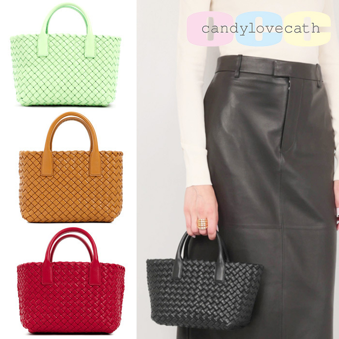 BOTTEGA VENETA カバ イントレチャートレザー ミニトートバッグ