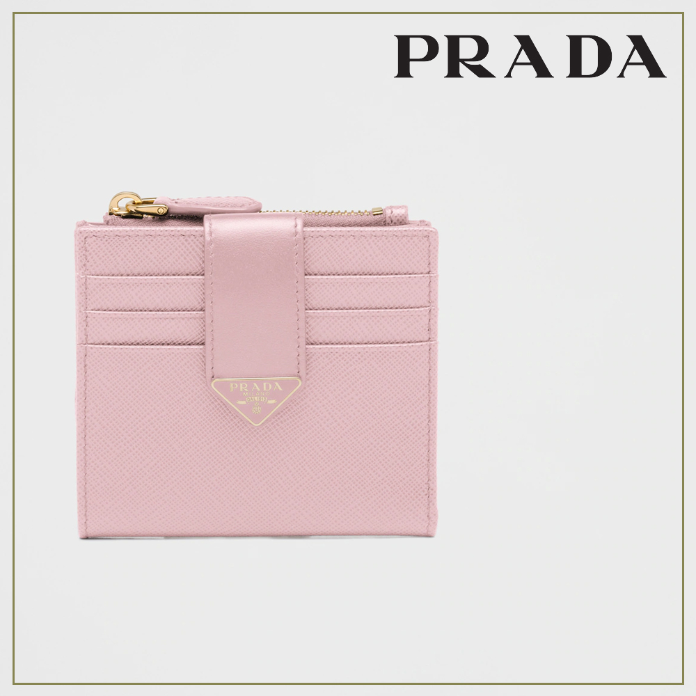 送料無料/プレゼント付♪ PRADA 折り財布 Saffiano x smooth leather