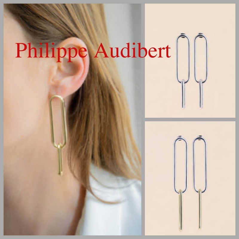 【Philippe Audibert】DOUBLE OVAL GM☆ピアス☆３カラー