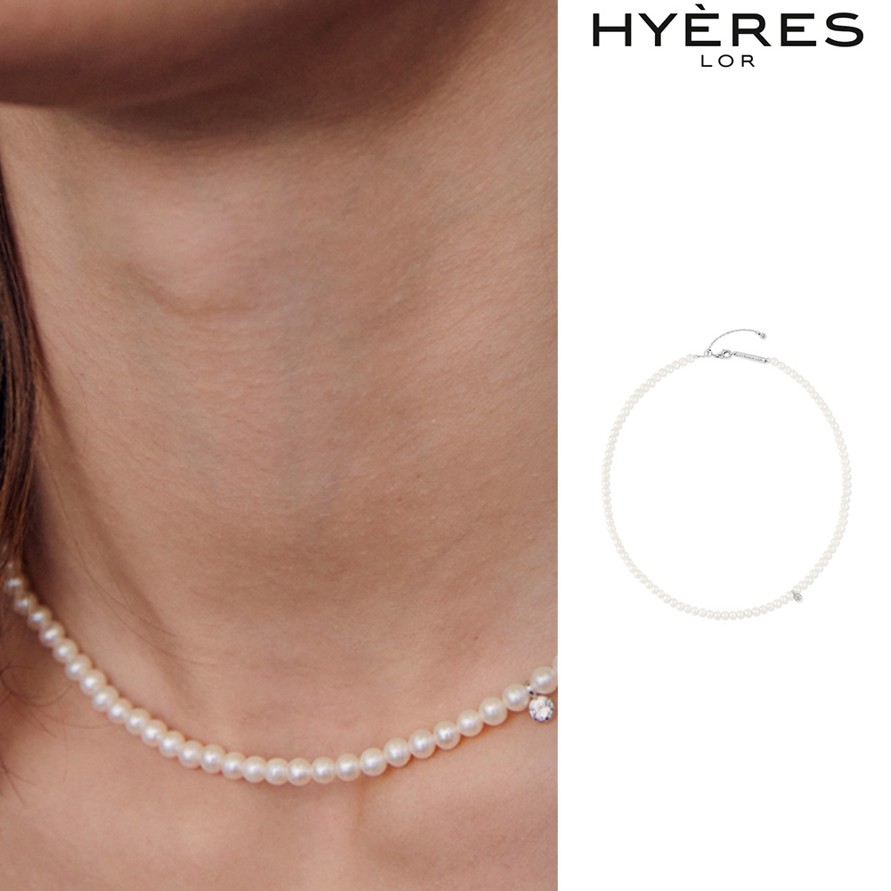 【HYERES LOR】22FW★ Essence Silver Pearl Bead Necklace