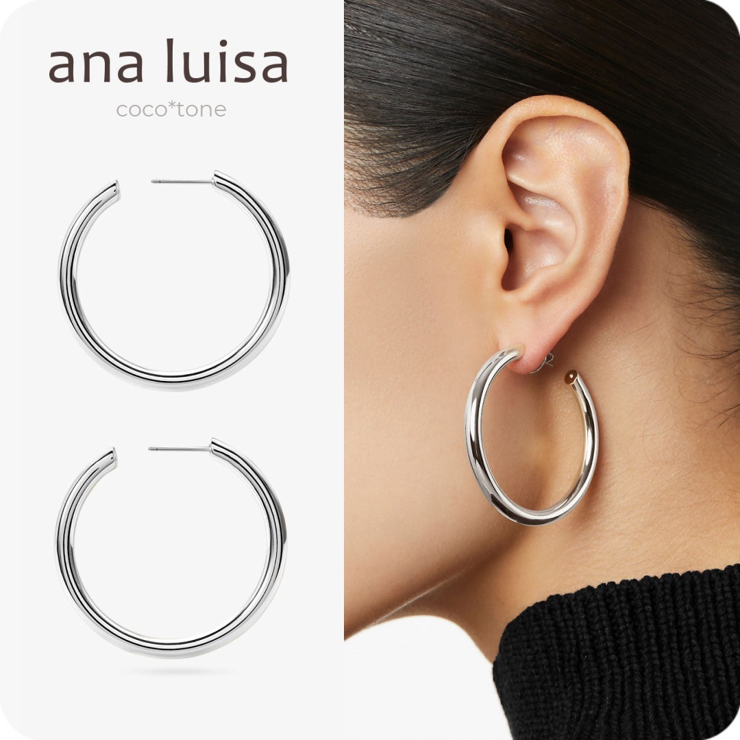 ana luisa◆ミディアムシルバーフープ＊TIA MEDIUM SILVER
