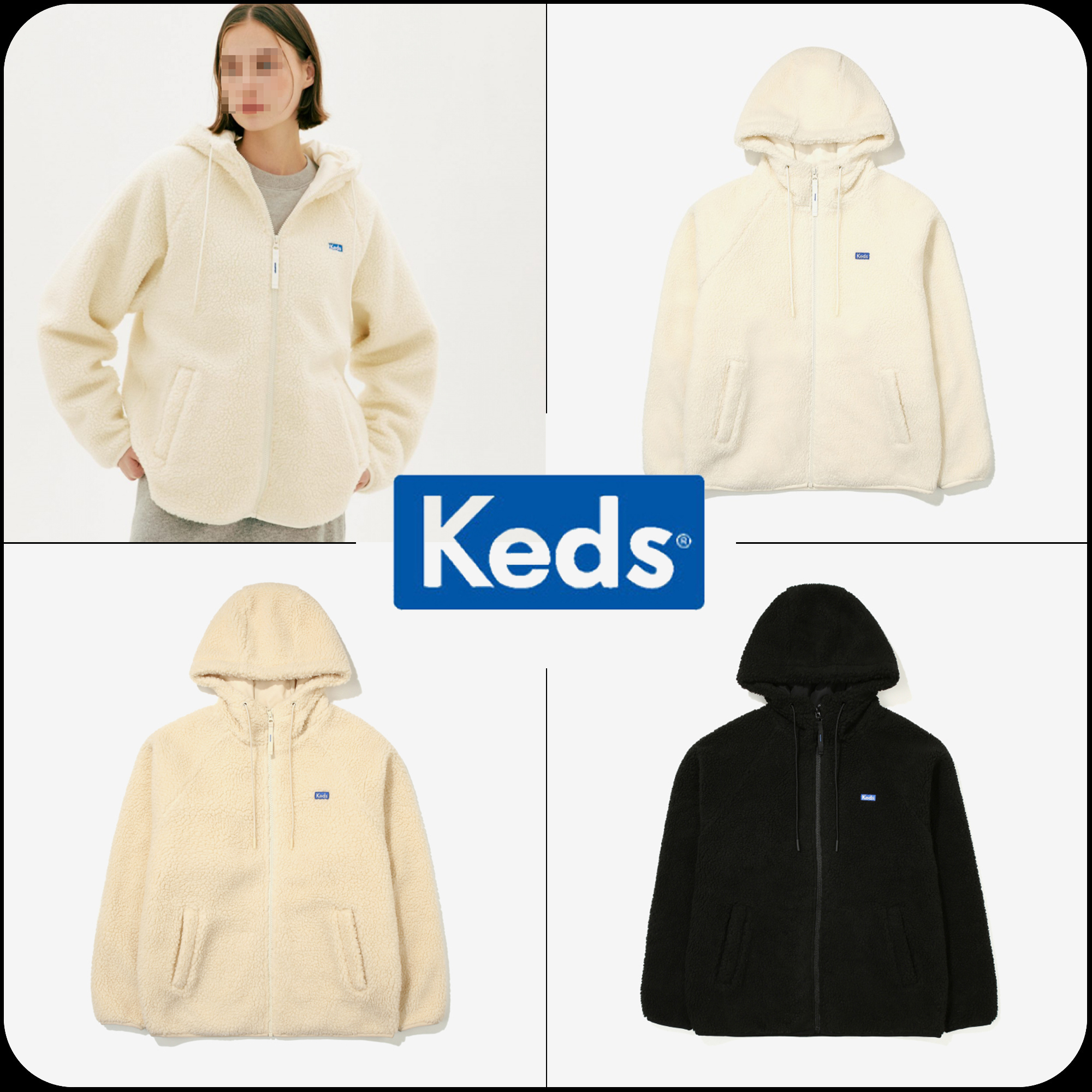 [ KEDS ]★WAPPEN LOGO FLEECE HOODED ZIP-UP