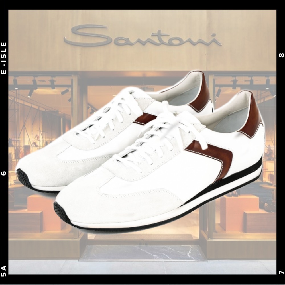 【Santoni】AMG レースアップ メンズ レザー スニーカー