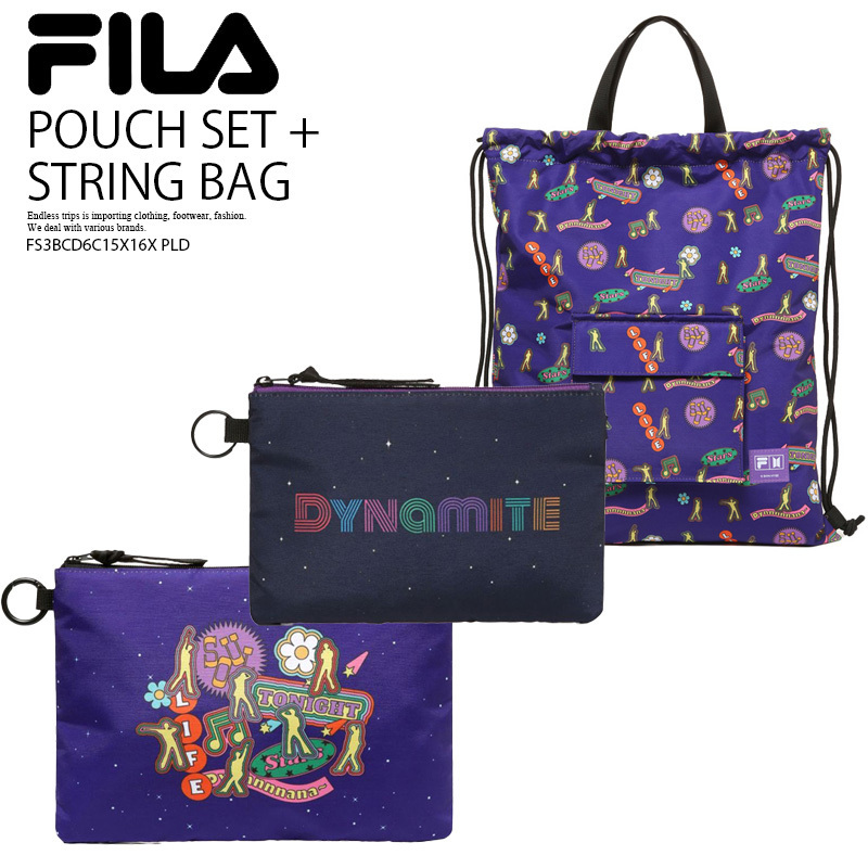 即納*FILA*BTS DYNAMITE POUCHSET+STRINGBAG*FS3BCD6C15X16X PLD