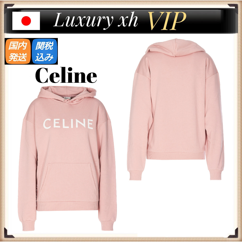 ☆22AW Celine CELINE LOOSE HOODIE フード 付き ロゴ パーカー