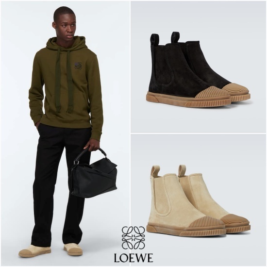 LOEWE*ロゴスエード チェルシーブーツ ショートブーツ