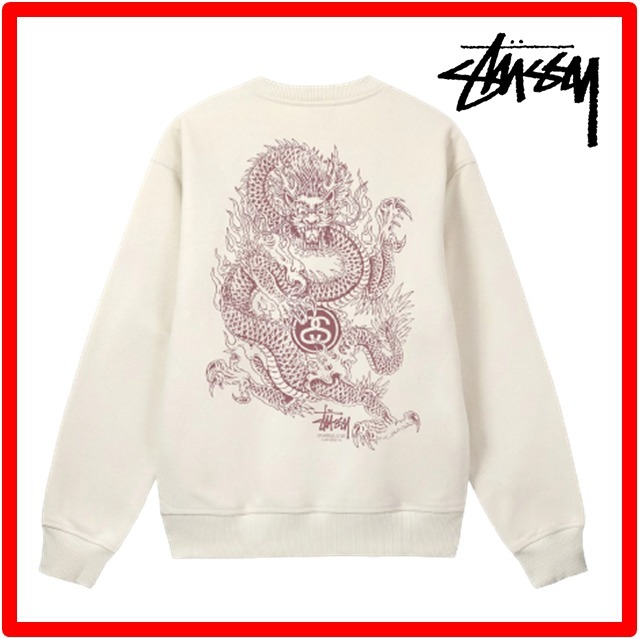 ★人気★【STUSSY】★Stussy Dragon Cre.w スウェット★Putty★