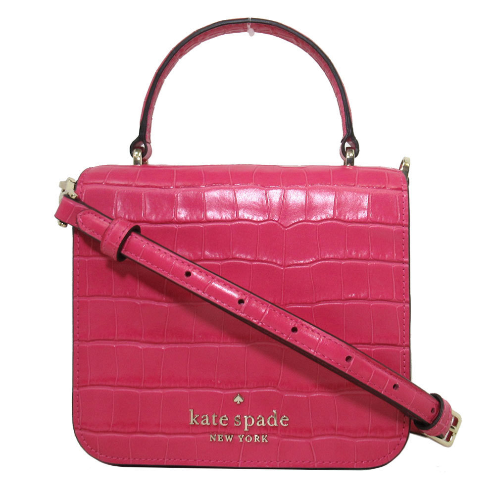 国内即送 kate spade クロコ調スクエア2WAYクロスボディー K9395