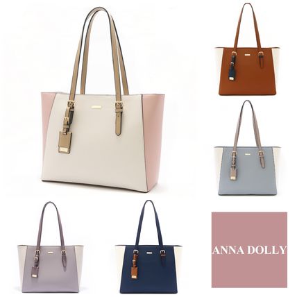 ANNA DOLLY Totes Casual Style Faux Fur Plain Office Style Elegant Style Logo