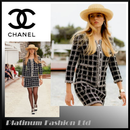 Shop CHANEL 2023 Cruise Tweed Cotton Bridal Dresses (P73931 V65545 NL368)  by PlatinumFashionLtd