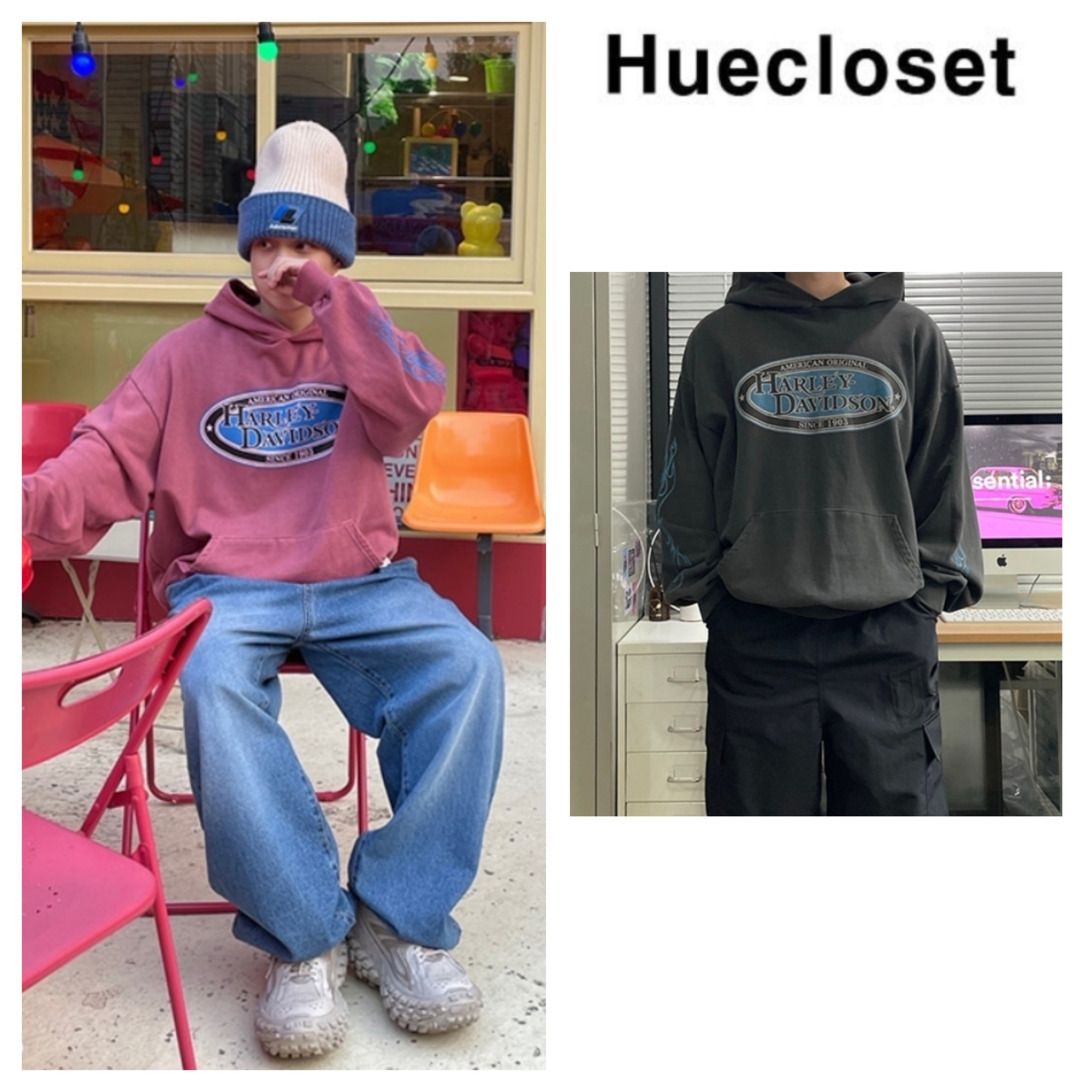 パーカー・フーディ HUECLOSET American harley hoodie