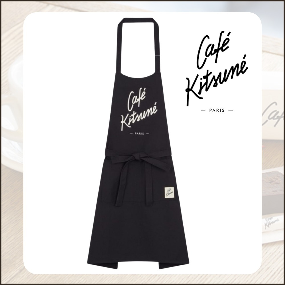 メゾンキツネ CAFE KITSUNE エプロン ブラック