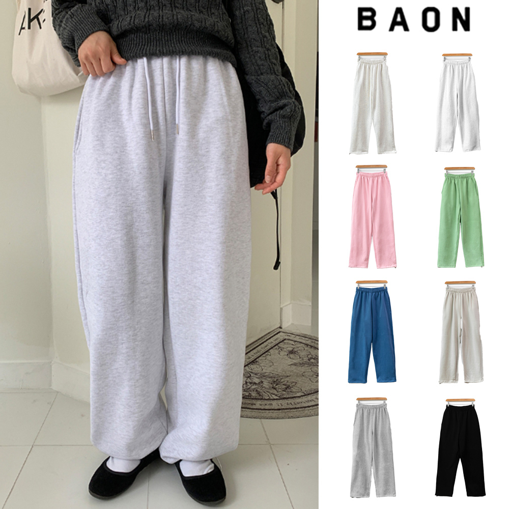 【BAON】[unisex] Hoban sheep brushed string jogger pants