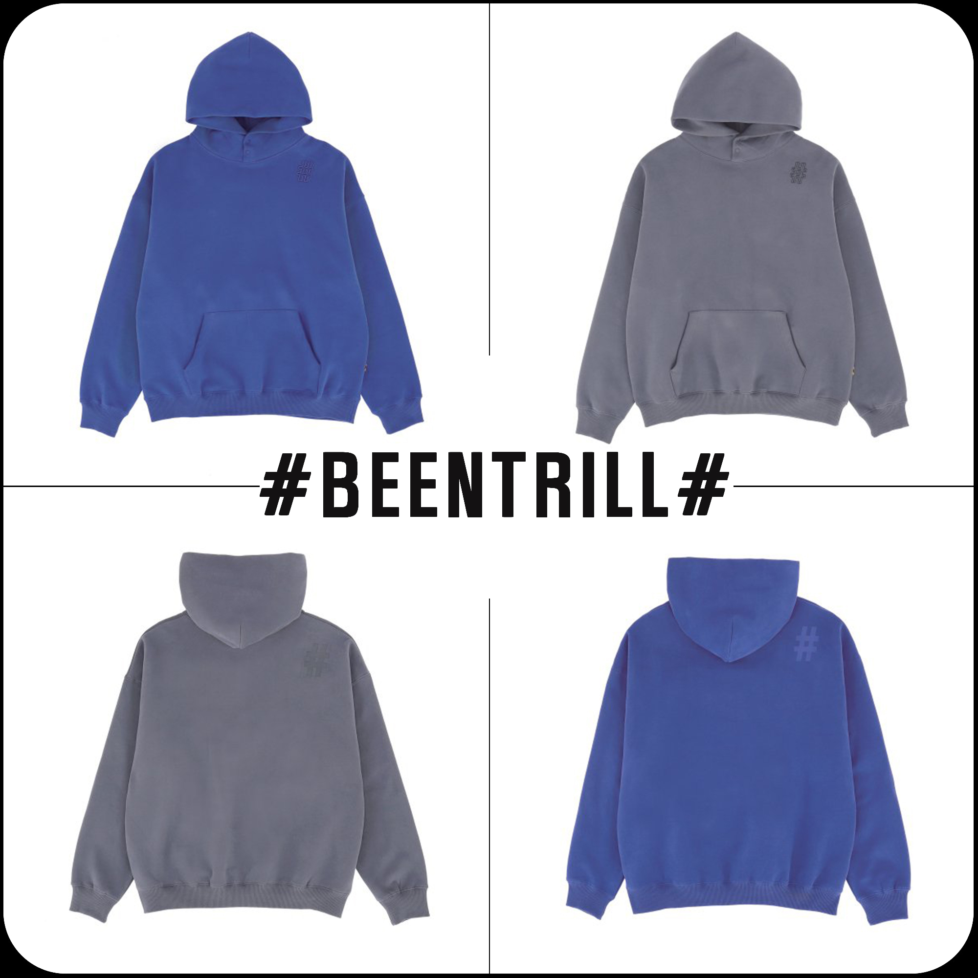 [BEENTRILL]★MINI HASHTAG OVERFIT NAPPING HOODIE