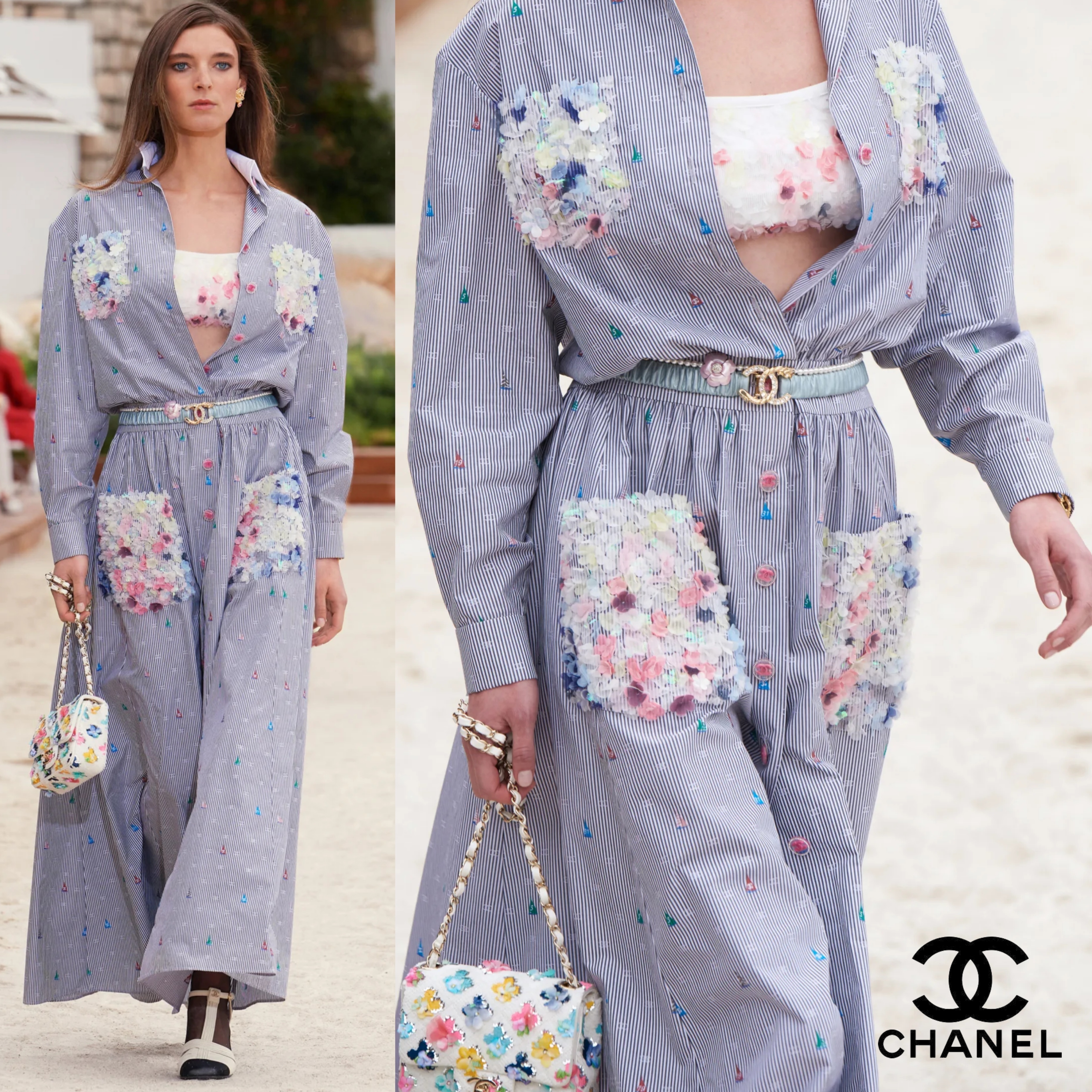 【国産】 CHANEL☆エンブロイダリー☆ジャカードニットドレス/ワンピース ワンピース