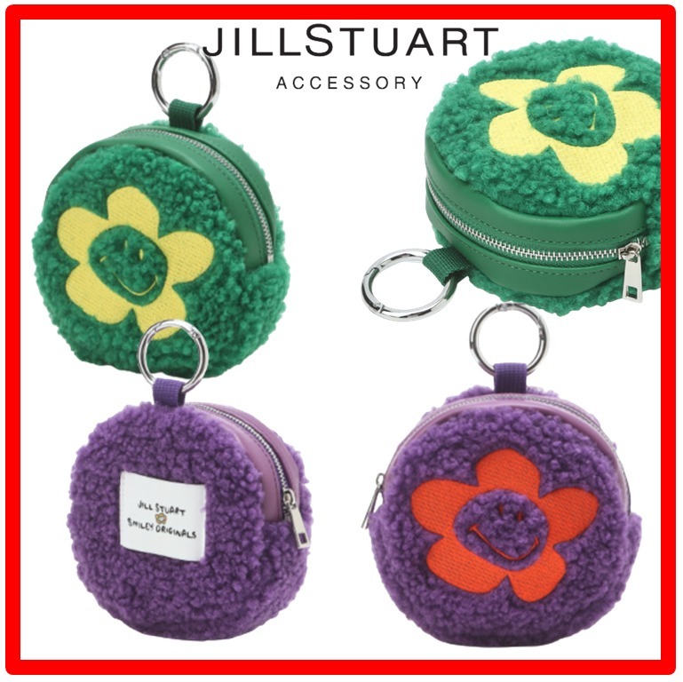 ☆【JILLSTUART】☆JILLSTUARTxSmiley Embroidered Fur Pouc.h☆