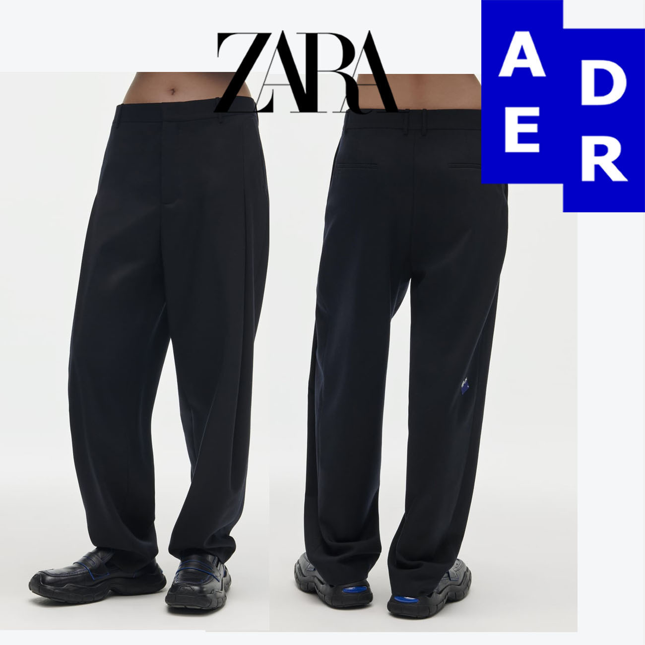 ZARA x ADERERROR ダーツパンツ ネイビーL