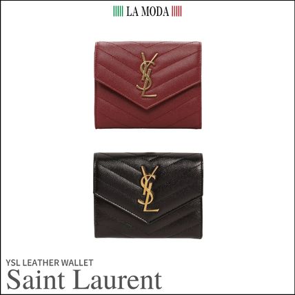 三つ折り Saint Laurent(サンローラン) 折りたたみ財布(レディース