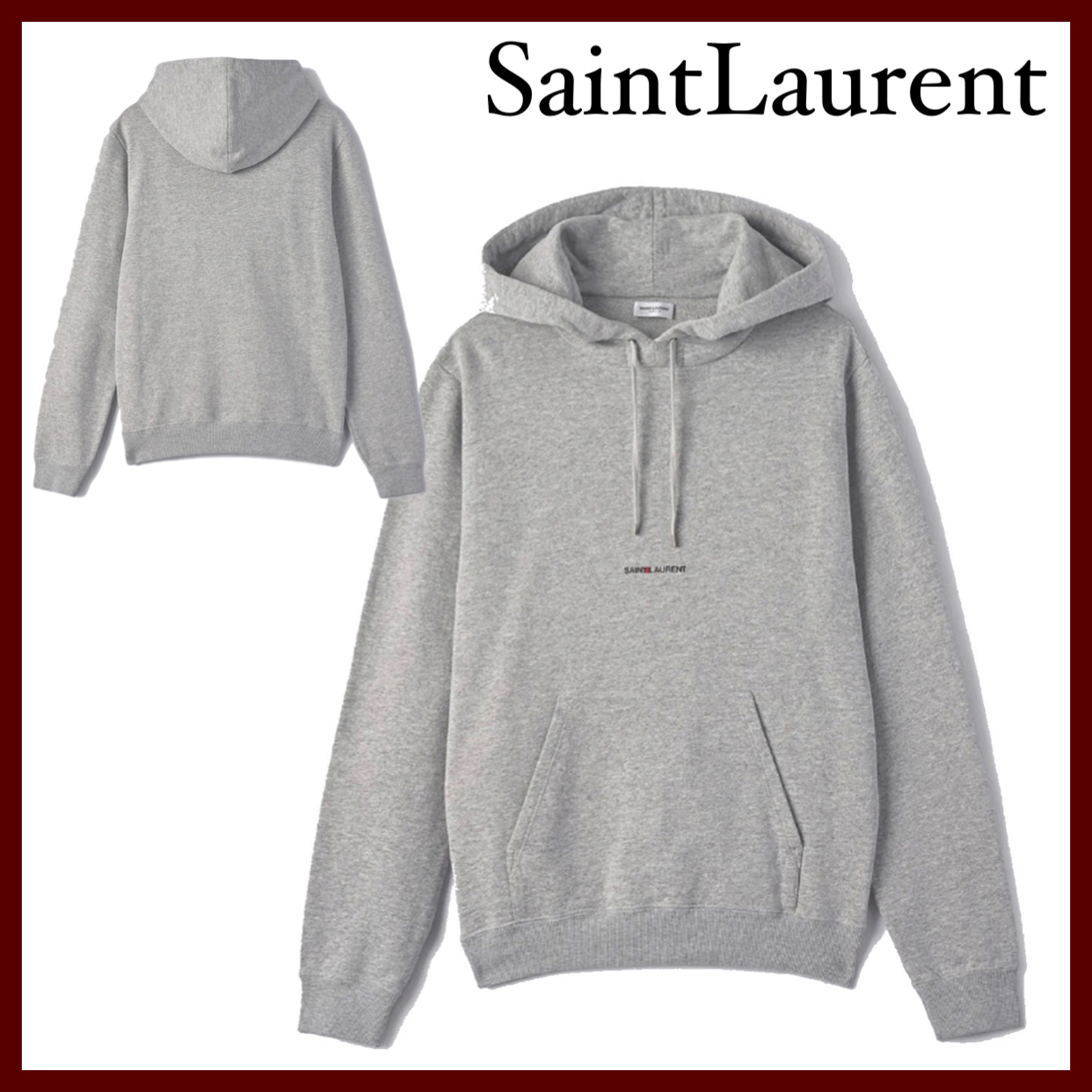 ☆Saint Laurent☆ ロゴ パーカー フーディ グレー