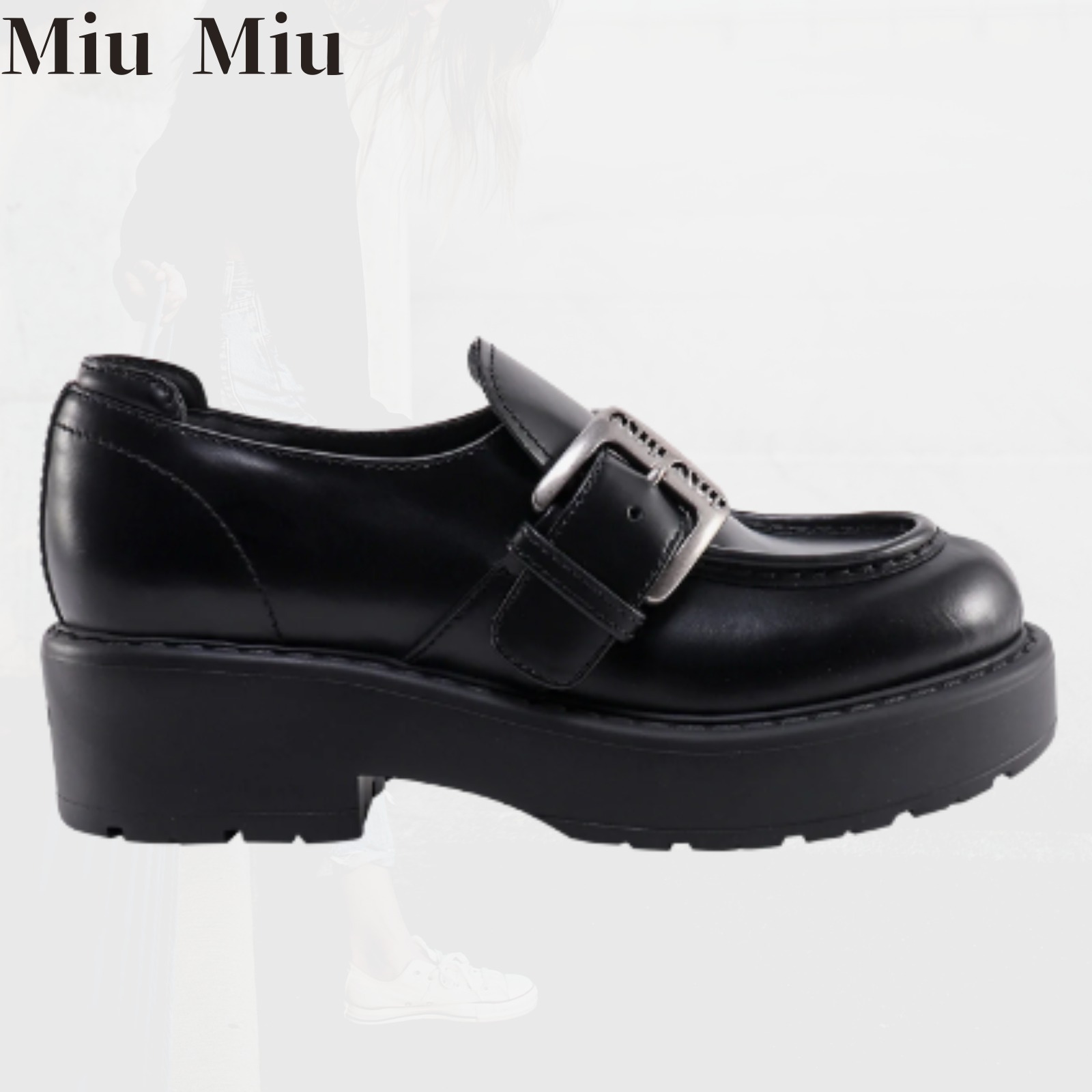 代引不可 MIUMIU ローファー/革靴 ミュウミュウ ペニーローファー 90s