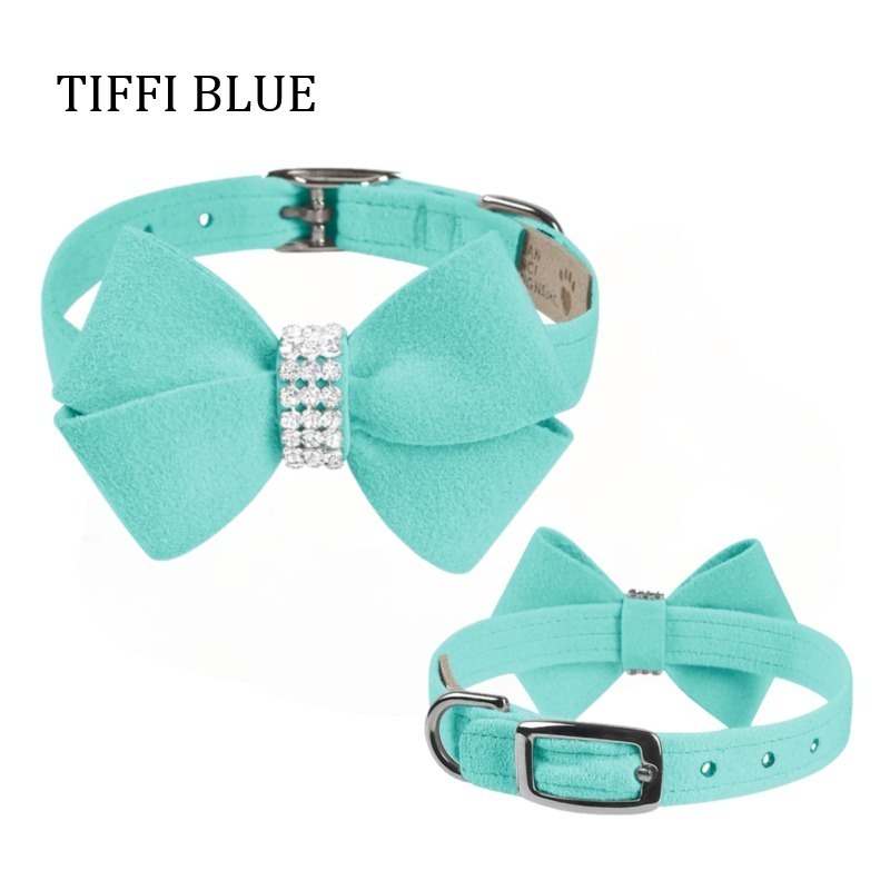 【Susan Lanci】Tiffi's Gift 首輪 スワロフスキー リボン L-XL Susan Lanci】スワロフスキー付 リボン 首輪 L〜XLサイズ①