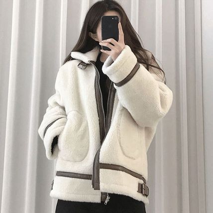 More Jackets Faux Fur Bi-color Oversized Jackets