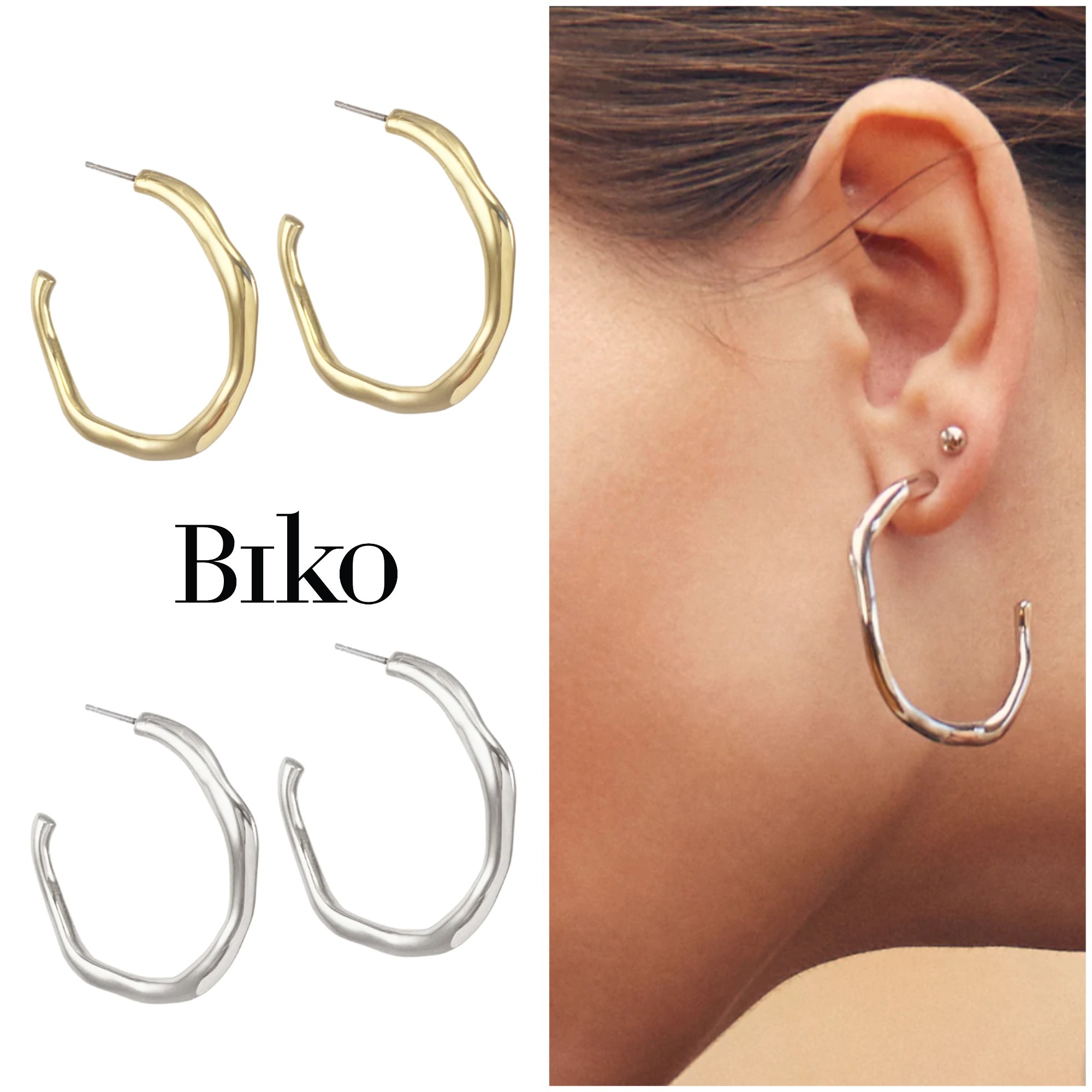 波のような滑らか質感、デイリーユースに【BIKO】Rio Hoops(L)