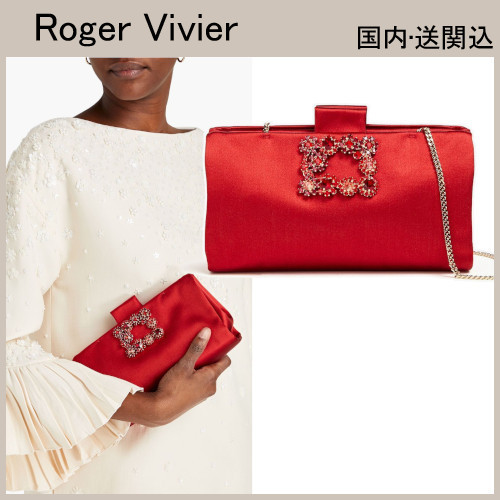 パーティーにも☆ROGER VIVIER サテン クラッチ バックル付き ...