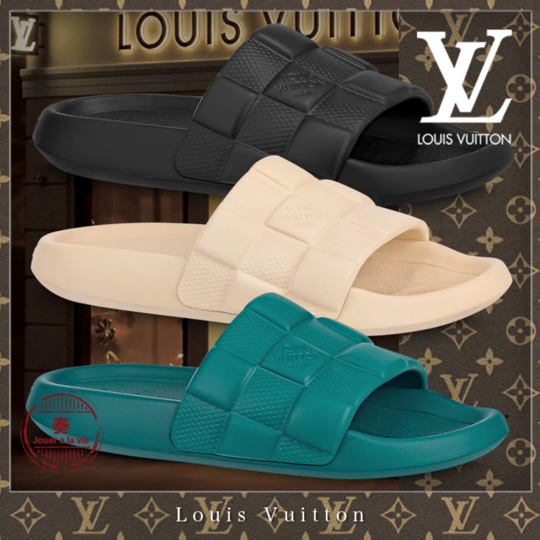 Louis Vuitton Mens Sandals 2023 Ss, Blue, 8.0