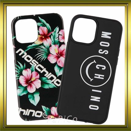 Moschino Smart Phone Cases Flower Patterns Unisex Silicon Logo Smart Phone Cases