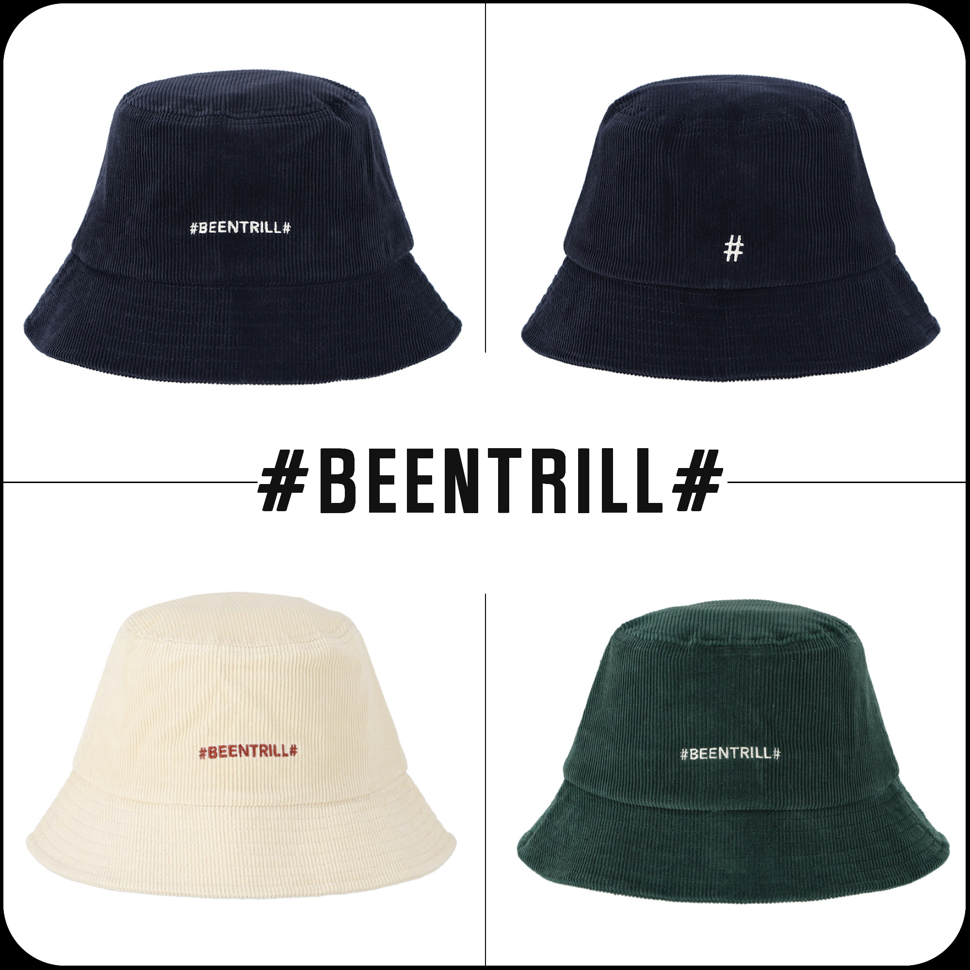 [BEENTRILL]★ESSENTIAL LOGO CORDUROY BUCKET HAT
