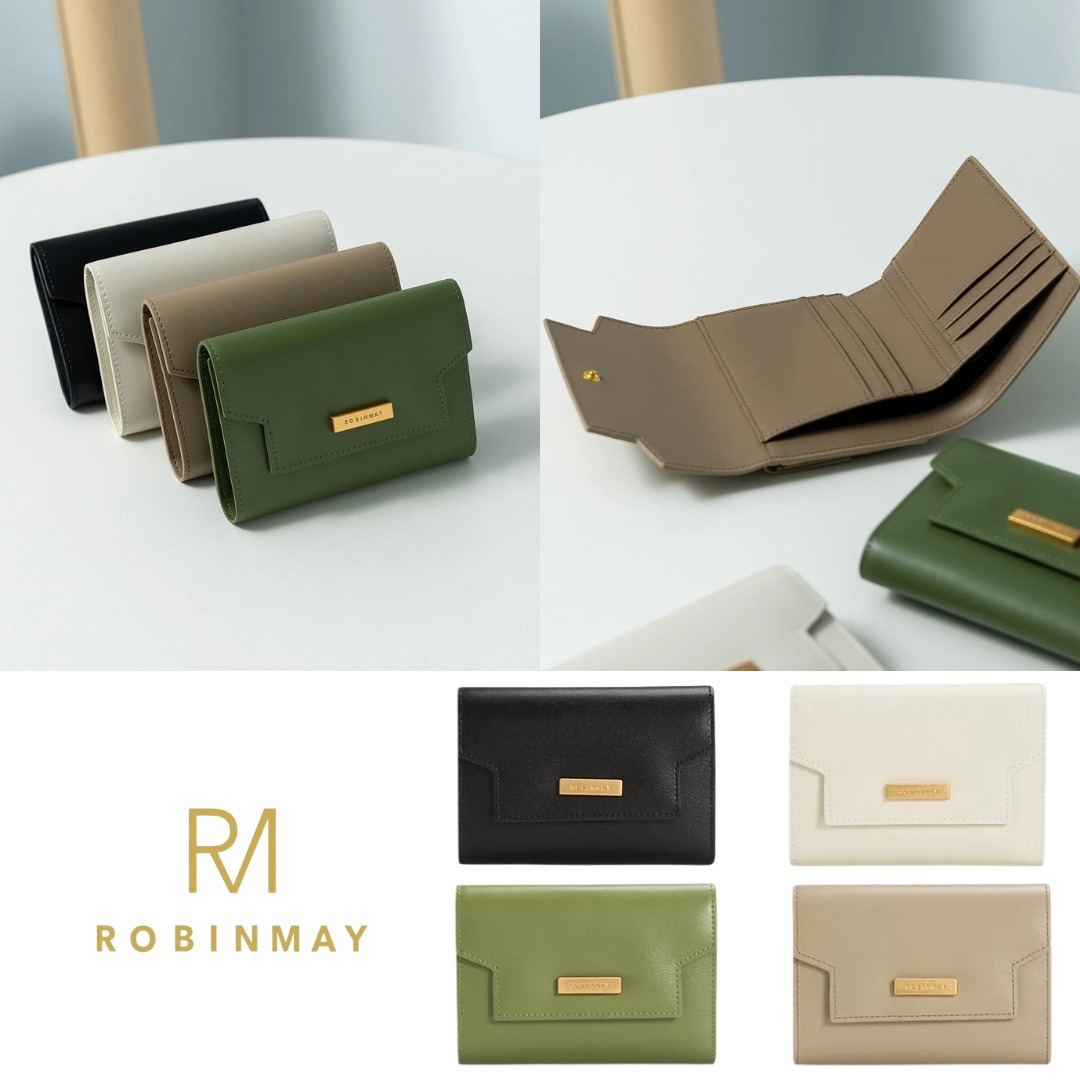 台湾 ROBINMAY 本革レザー 三つ折り 折りたたみ財布 WL042
