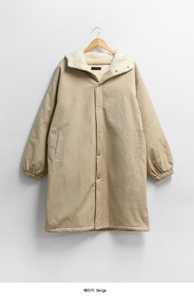 【BAON】[unisex] Bittree fleece hood long field jacket BAON】[unisex] Bittree fleece hood long field jacket