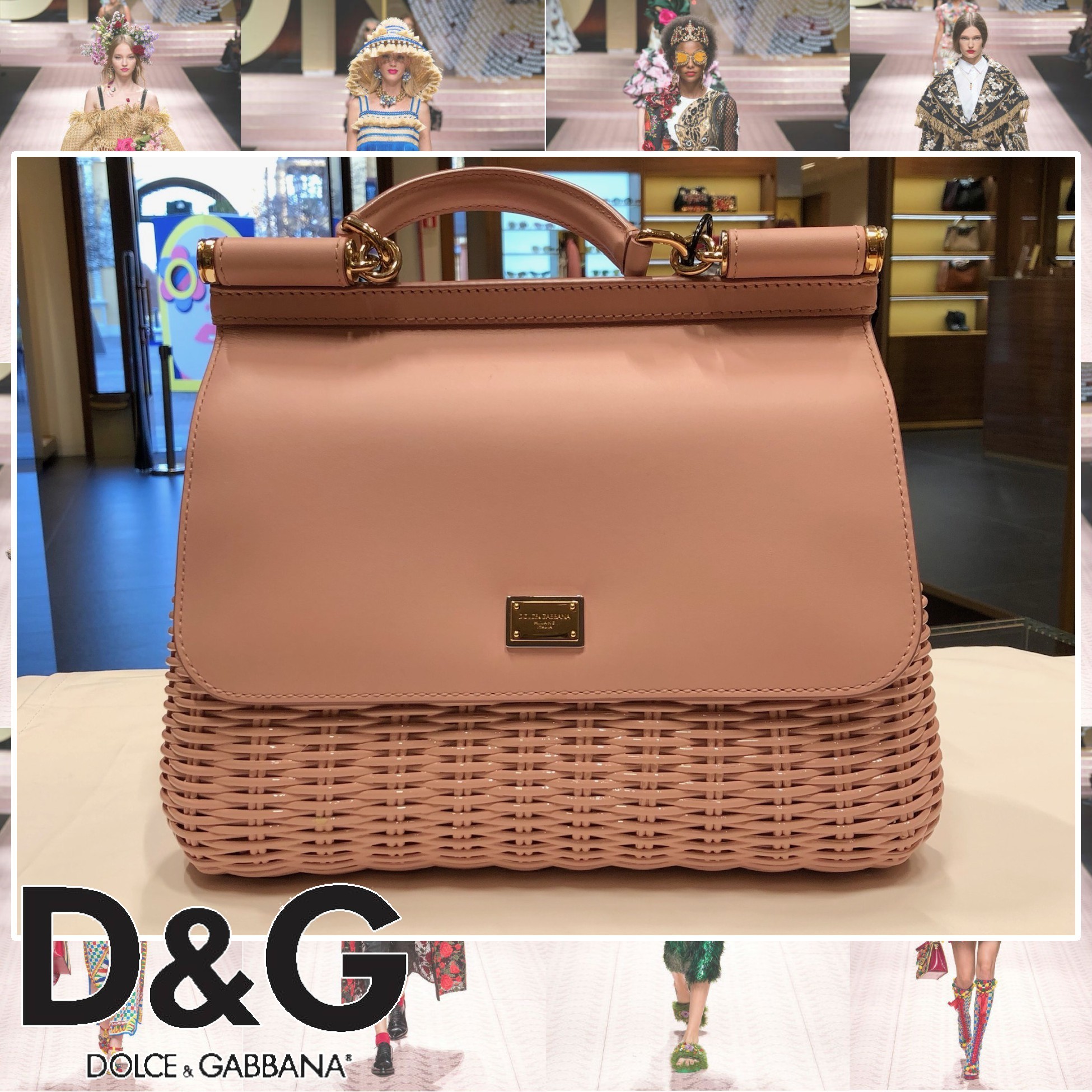 Dolce&Gabbana シシリー ブランドロゴ ハンドバッグ 2WAY ローズ