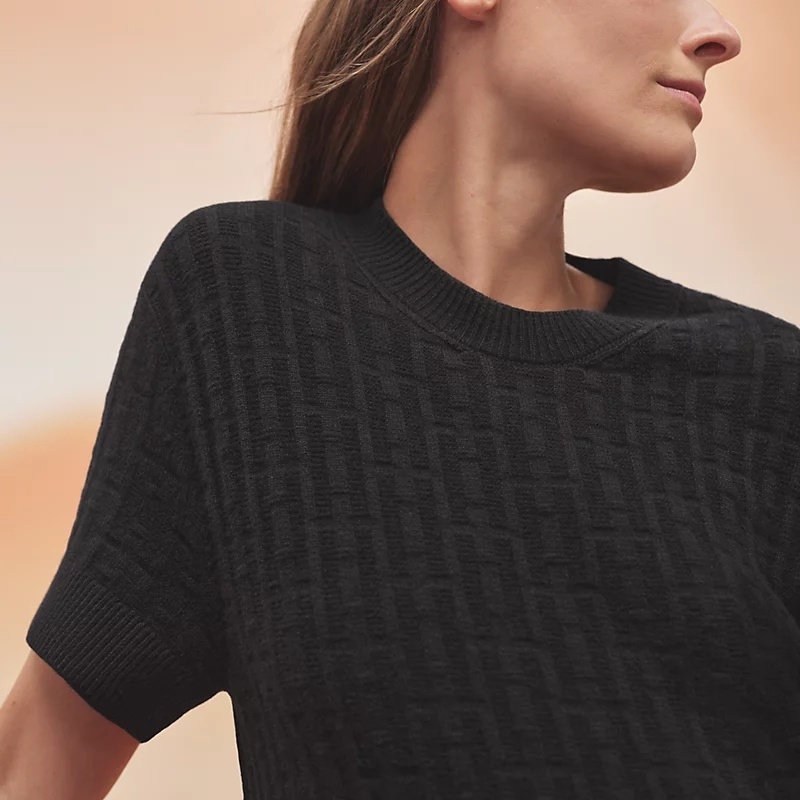 《23SS★》HERMES 半袖ドレス「H」モチーフ ワンピース