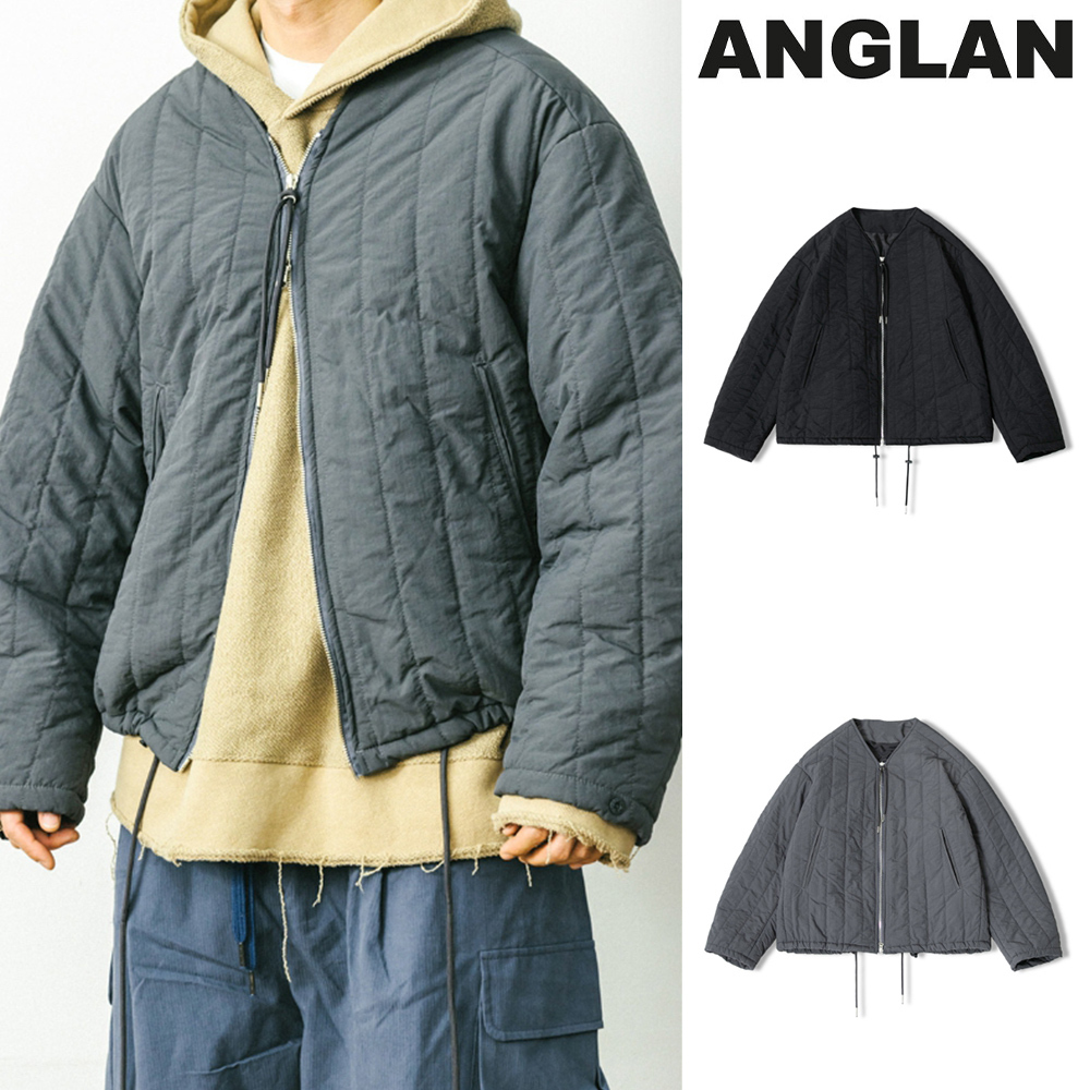 【ANGLAN】Quilting Crop Zip Jacket