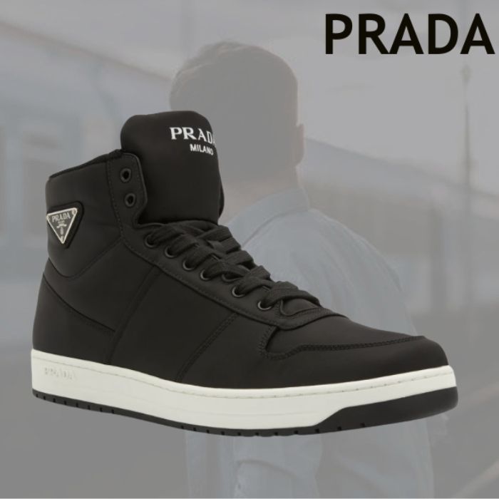 【23SS】PRADA Re Nylon ギャバジン ハイトップ スニーカー 上品