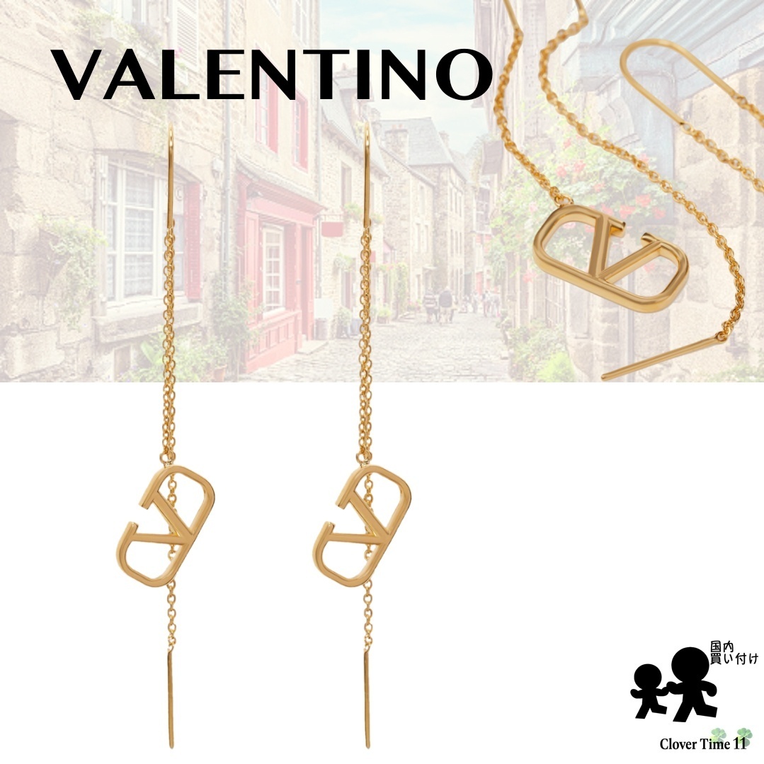すぐ届く VALENTINO ヴァレンティノ Vロゴ ピアス 国内直営 www
