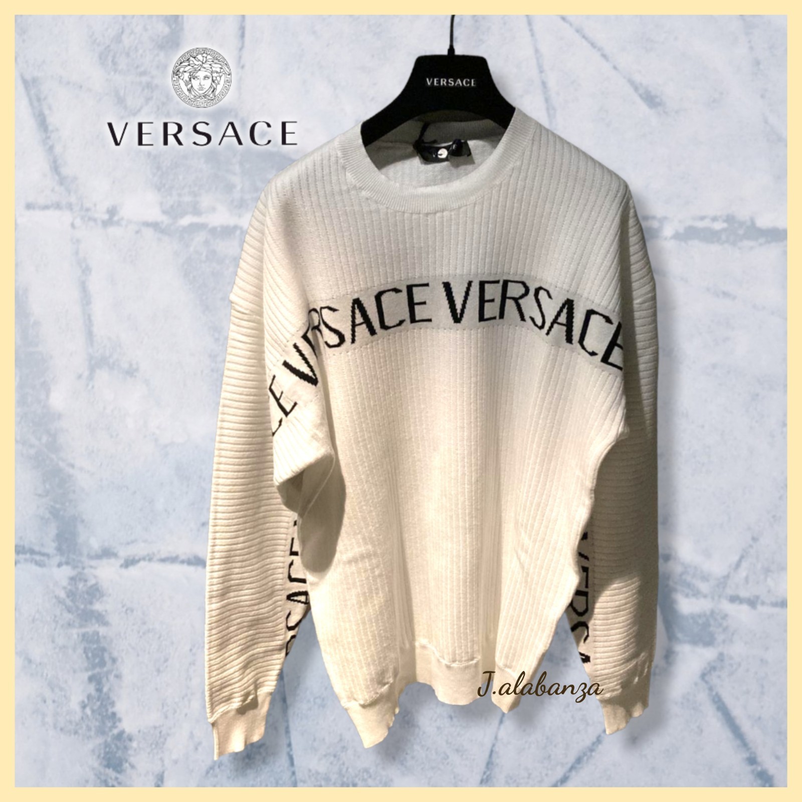 VERSACE ヴェルサーチ メデューサ 刺繍ロゴ ニット セーター