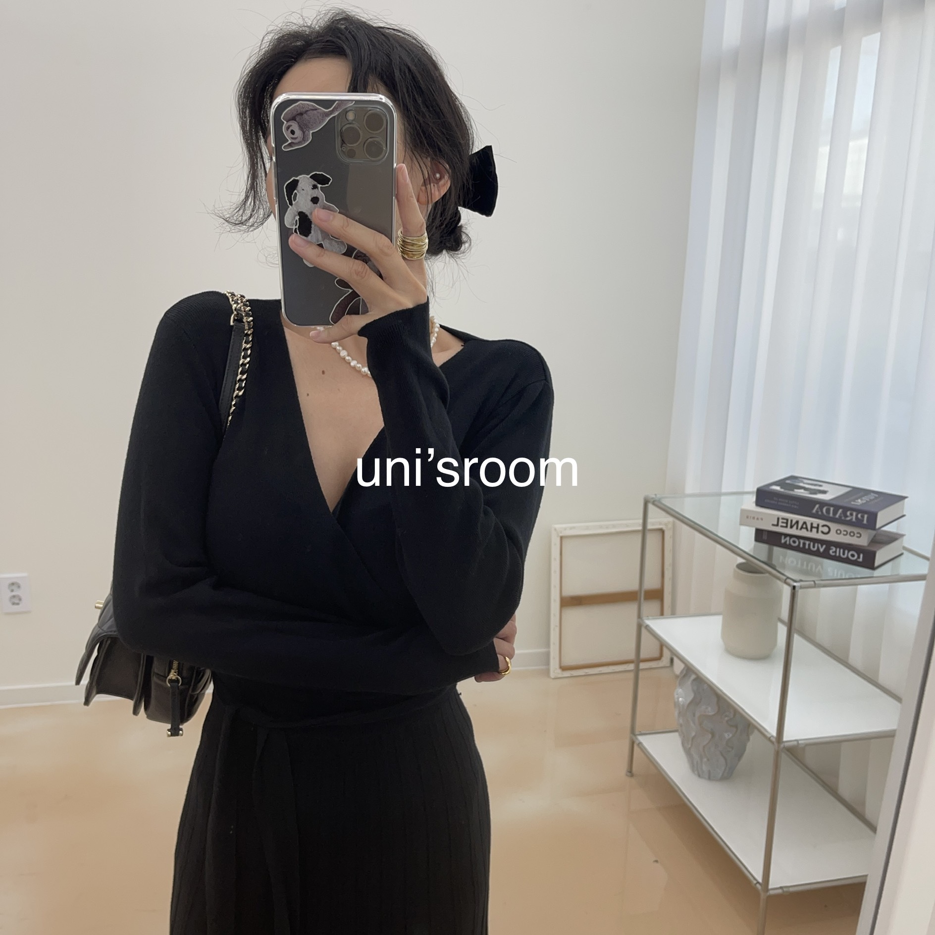 uni's room■2color ラッププリーツニットワンピース OP-AW23-07