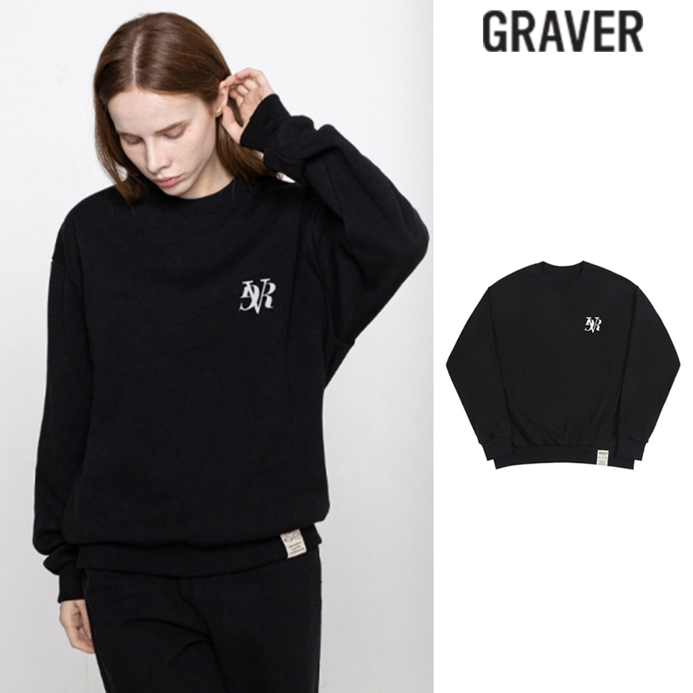 【GRAVER】22FW★ Small White Lettering Logo Sweatshirt