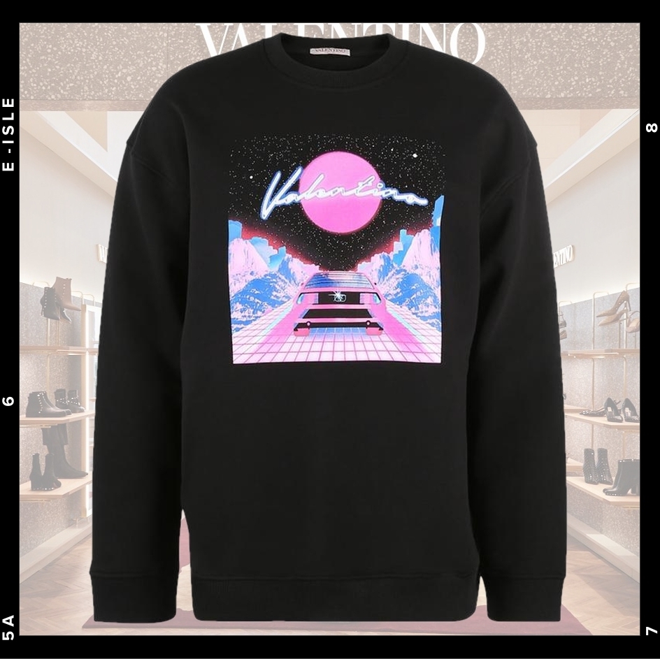 【VALENTINO】Virtual Runner プリント クルーネック スウェット