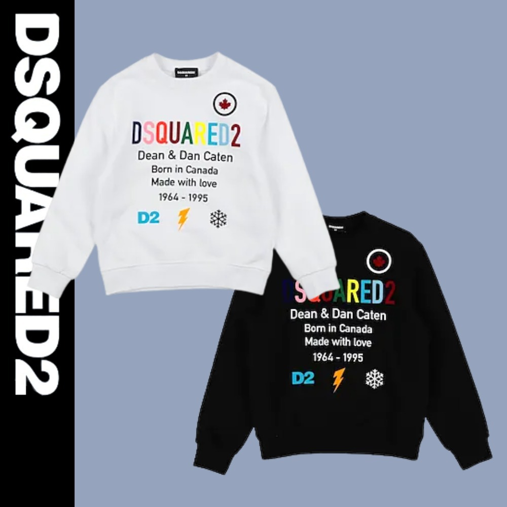 DSQUARED2】キッズ ロゴ コットン スウェット トレーナー
