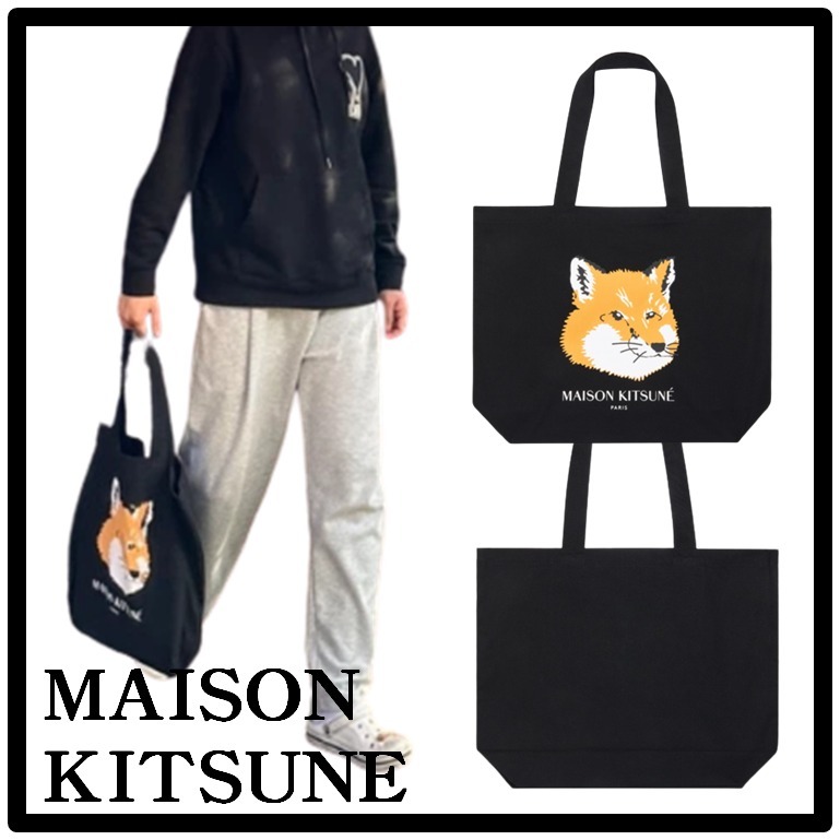 ★送料・関税込★MAISON KITSUNE★Fox Head Tote Bag Black★