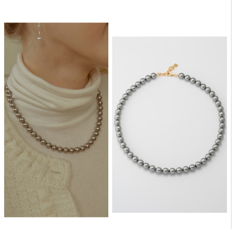 TATIANA☆[SILVER925] Black swan Pearl Necklace