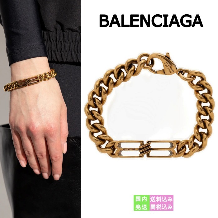 送料関税込■BALENCIAGA :: BB アイコン グルメ ブレスレット
